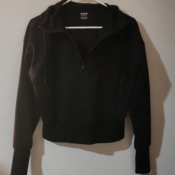 Old Navy Active Black Fleece Hoodie - Picture 2 of 9